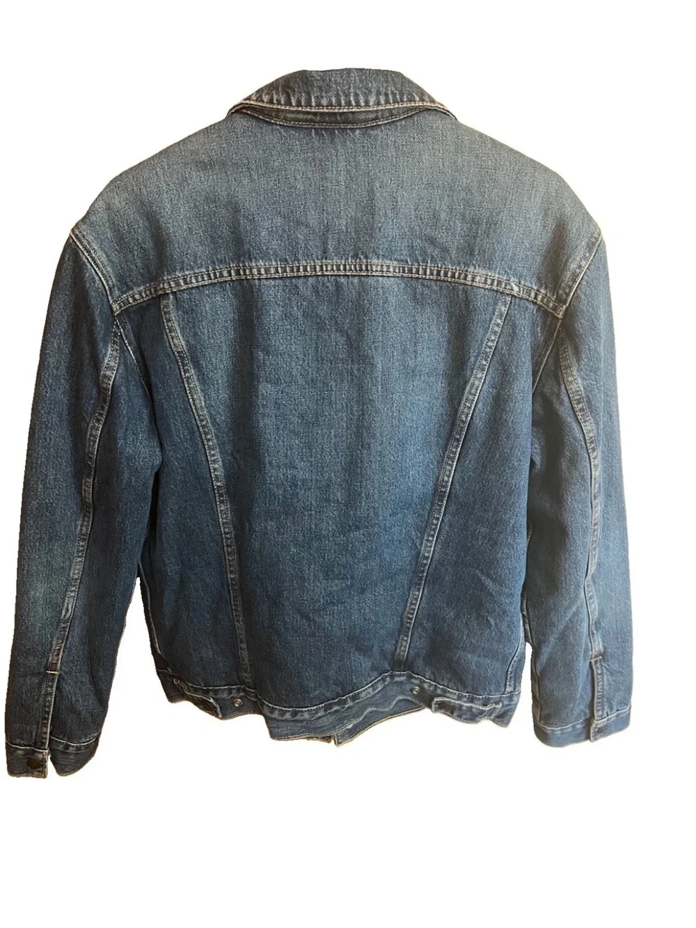 Levi’s 57696-0000 Sherpa Trucker Jacket Men’s L Gray Stripe Blanket Lined EUC